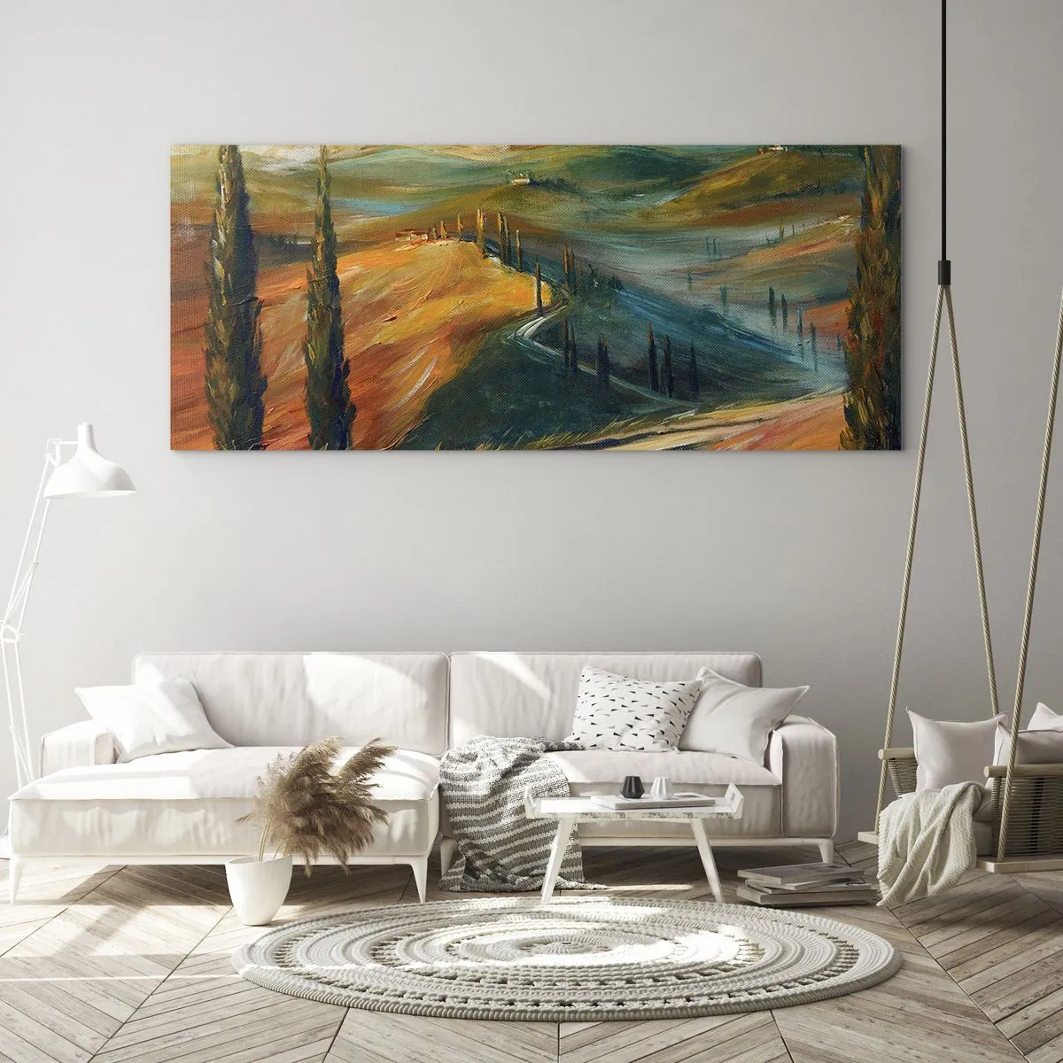 Quadro em vidro - Paisagem da Toscana - 100x40 cm