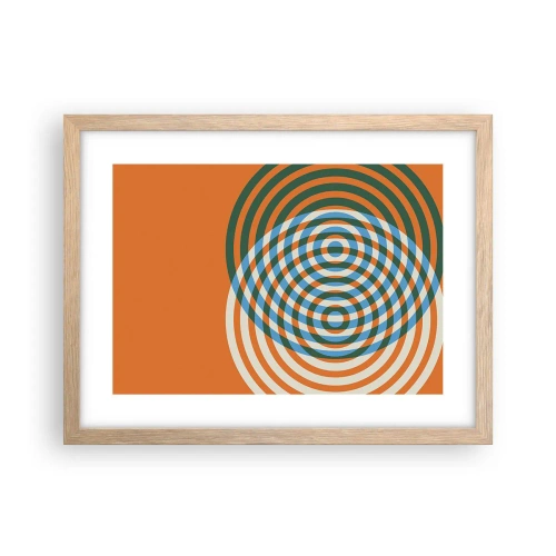 Pôster com moldura de carvalho claro - Variação circular abstrata - 40x30 cm