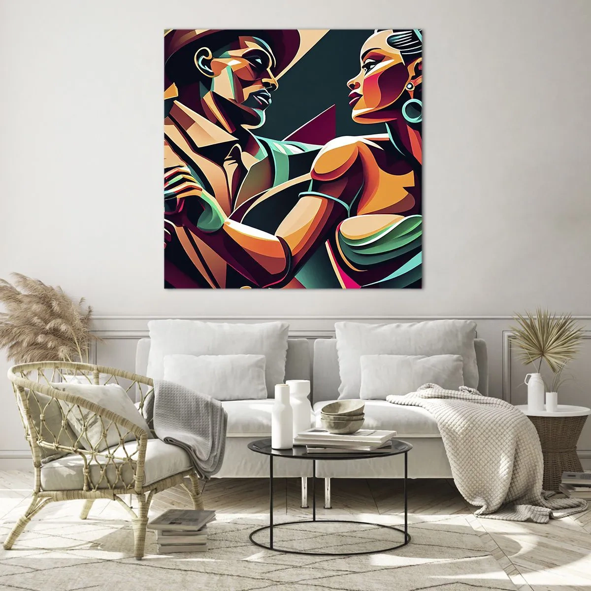 Quadro em vidro - No ritmo do coração - 40x40 cm