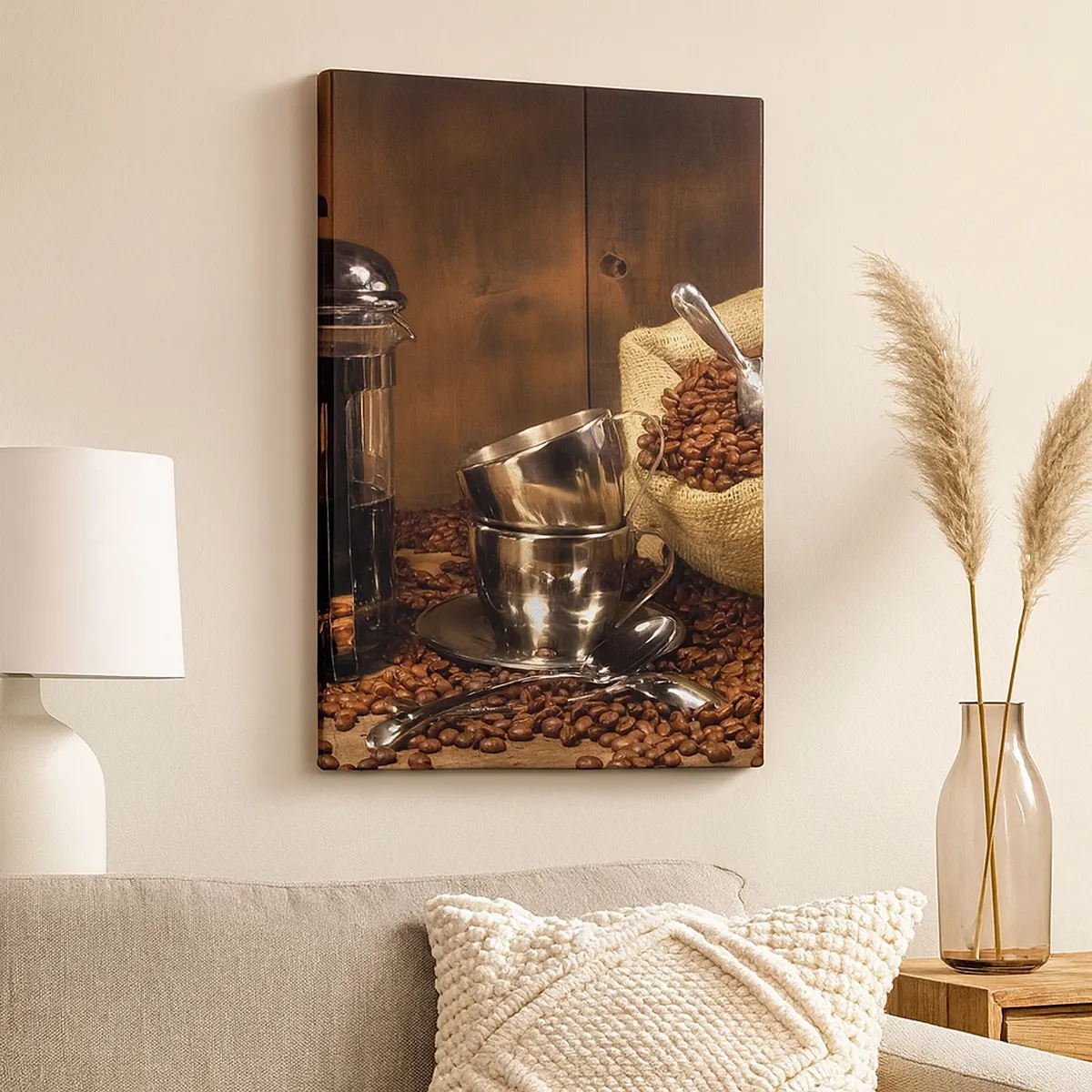 Quadro em tela - O charme do café - aroma e sabor - 50x70 cm