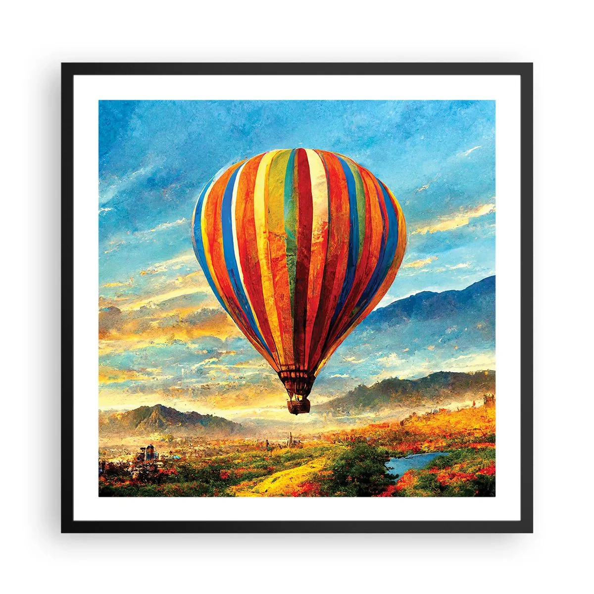 Pôster com moldura preta - Com silêncio enxergas mais - 60x60 cm