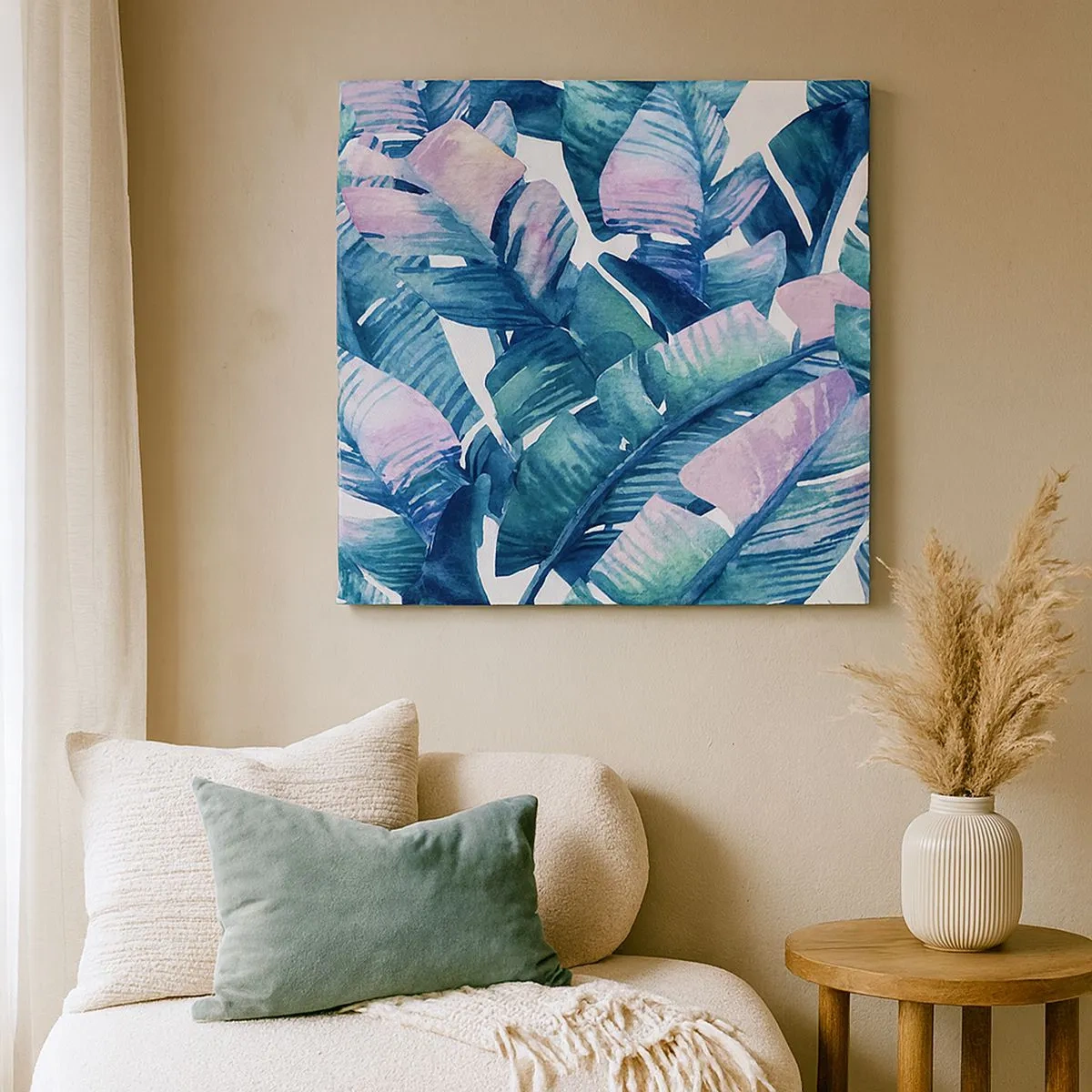 Quadro em tela - Em um bananeiro - 30x30 cm