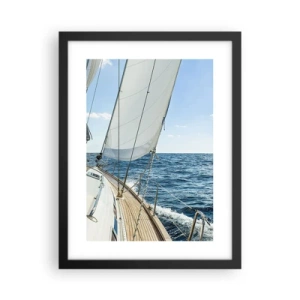 Pôster com moldura preta - Ahoy, aventura - 30x40 cm