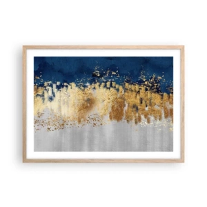 Pôster com moldura de carvalho claro - Uma composição moderna com brilho - 70x50 cm