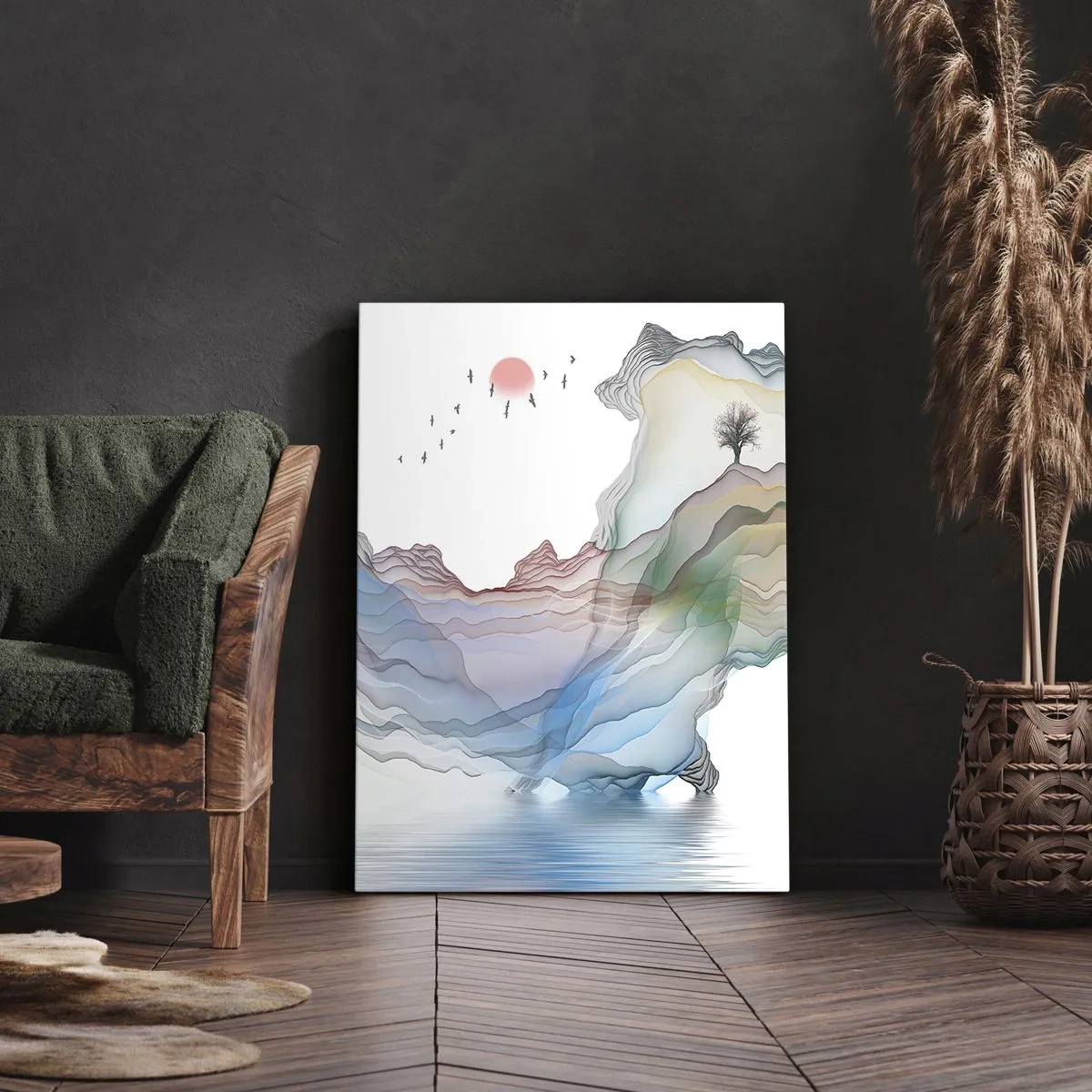 Quadro em tela - Em direção às montanhas de cristal - 55x100 cm