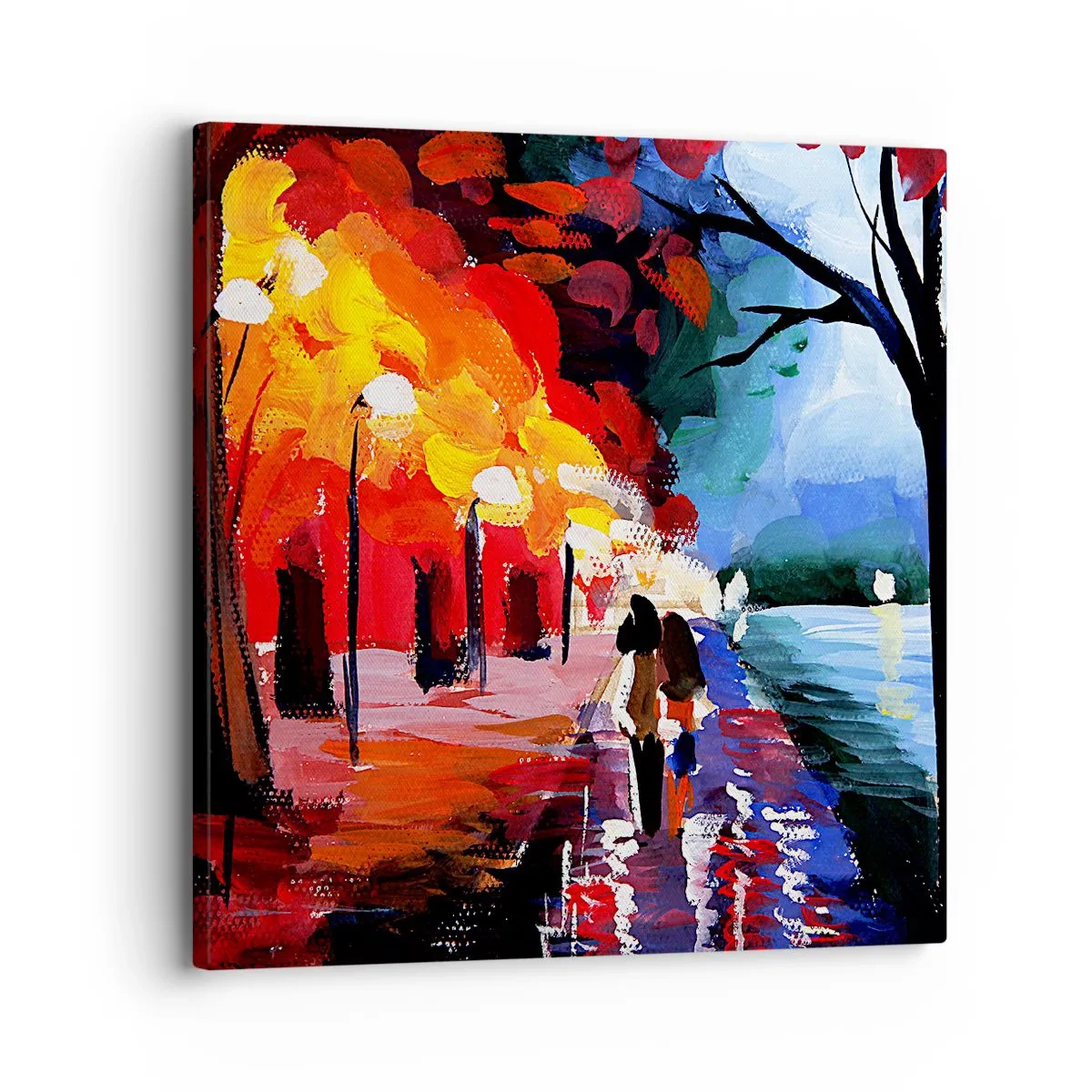 Quadro em tela - Outono ardente no parque - 30x30 cm