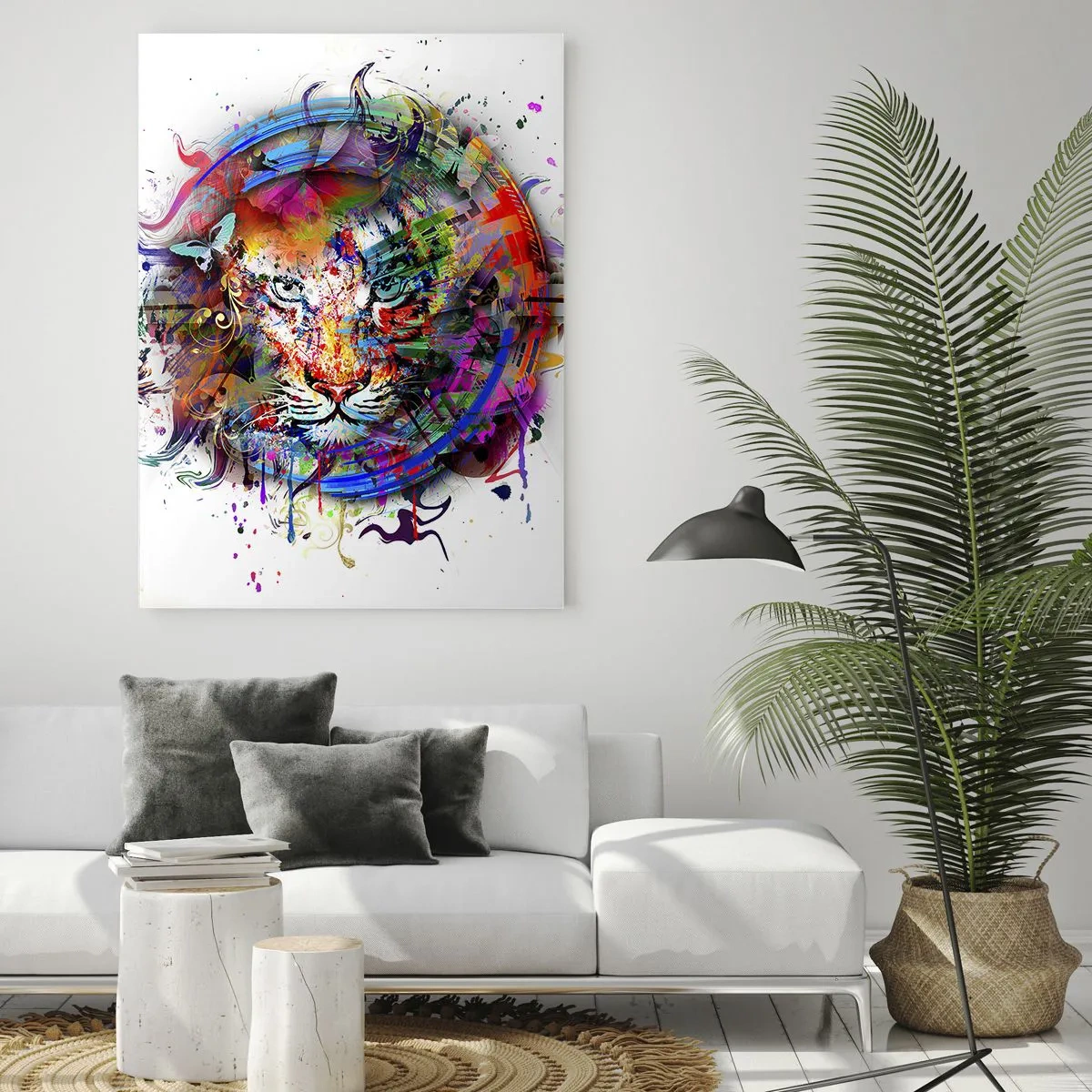 Quadro em vidro - À espreita atrás do véu arco-íris - 70x100 cm