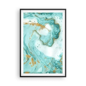 Pôster com moldura preta - Sob a grande onda do período Edo - 61x91 cm