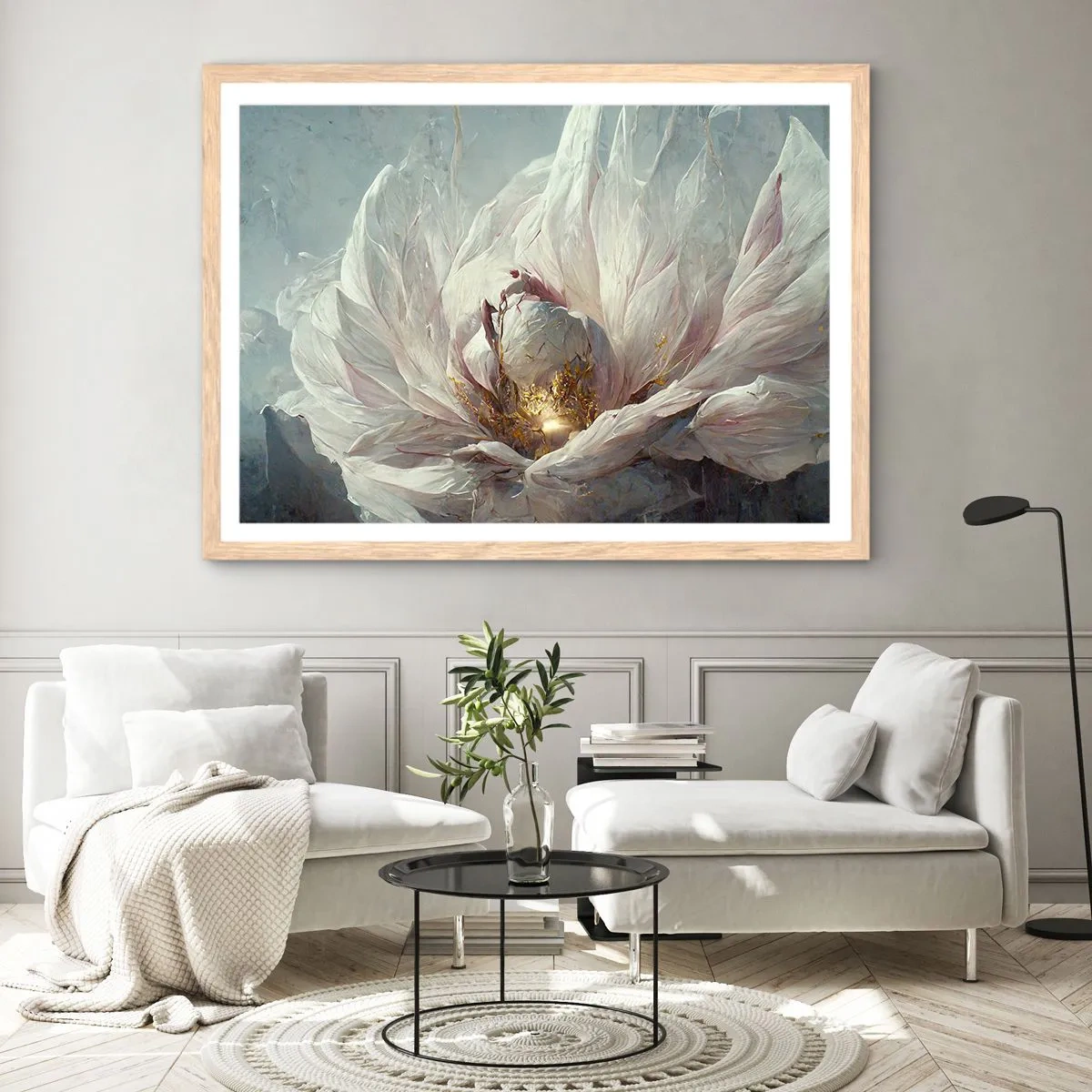 Pôster com moldura de carvalho claro - Floresce uma vez a cada cem anos - 100x70 cm