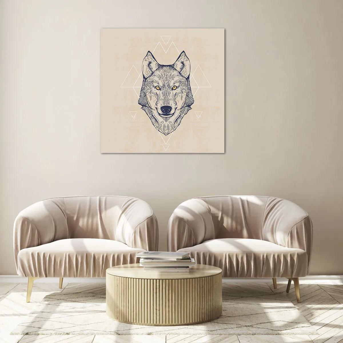 Quadro em vidro - Alfa com um olhar penetrante - 30x30 cm