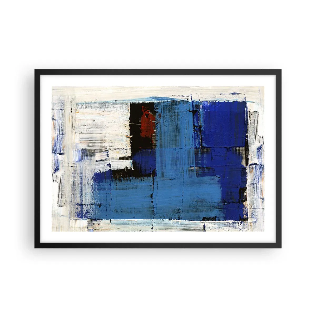 Pôster com moldura preta - O segredo do azul - 70x50 cm
