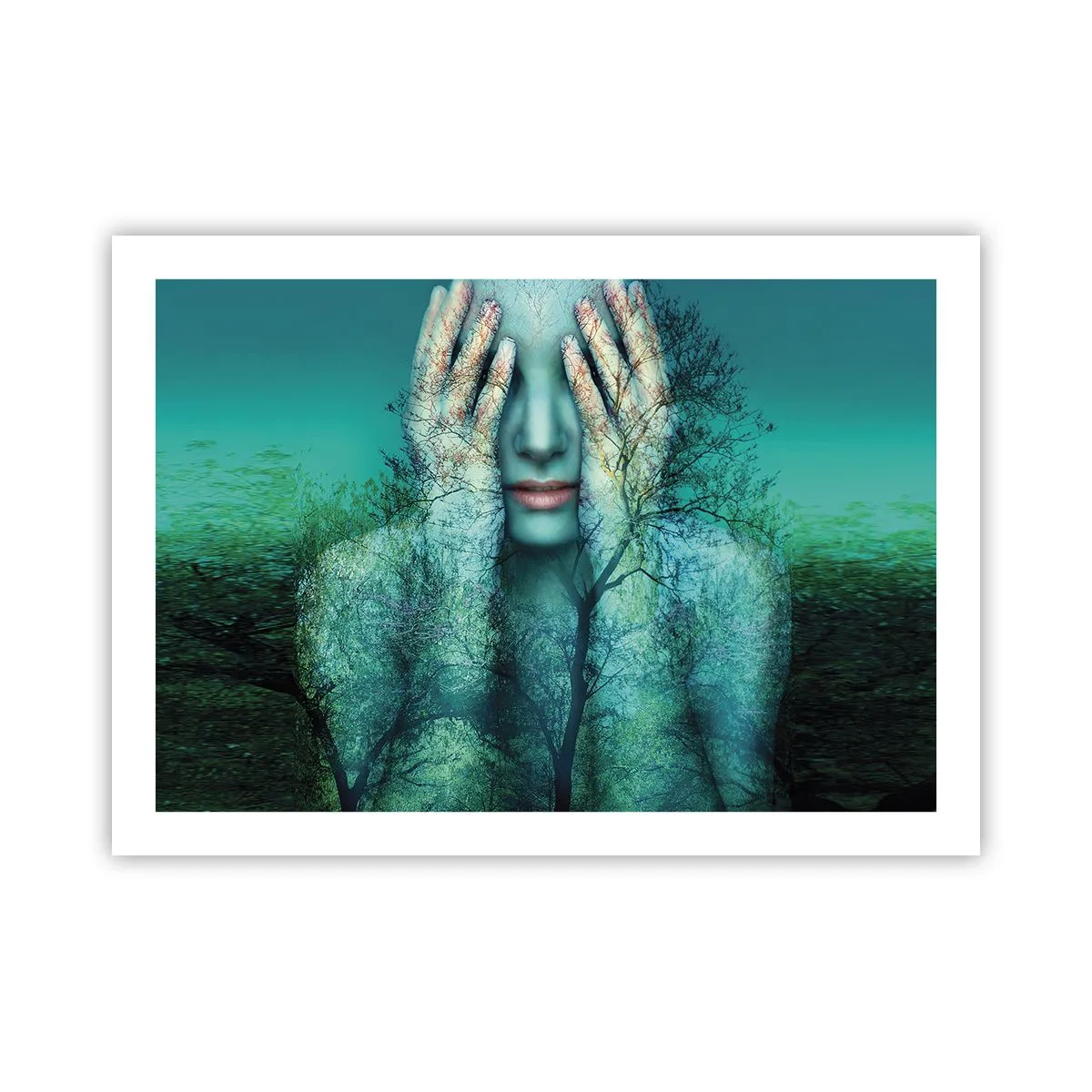 Pôster - Imersa em azul - 70x50 cm