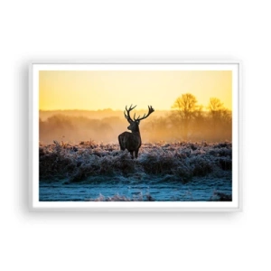 Pôster em moldura branca - Coroado em sua terra - 100x70 cm