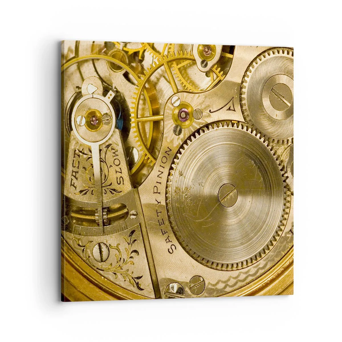 Quadro em tela - Mova-se com o tempo - 70x70 cm