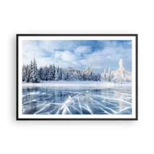 Pôster com moldura preta - Vista deslumbrante e cristalina - 100x70 cm