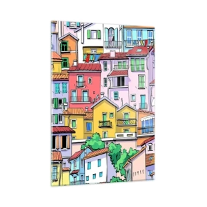 Quadro em vidro - Cidade divertida - 50x70 cm