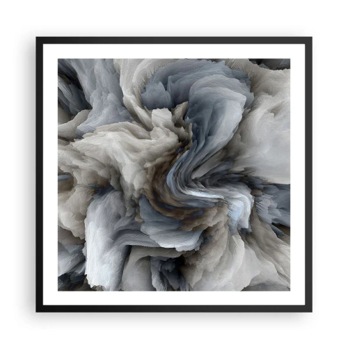Pôster com moldura preta - Pedra e flor - 60x60 cm
