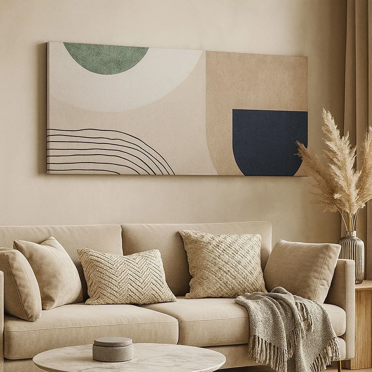 Quadro em tela - A gentileza do oval - 100x40 cm