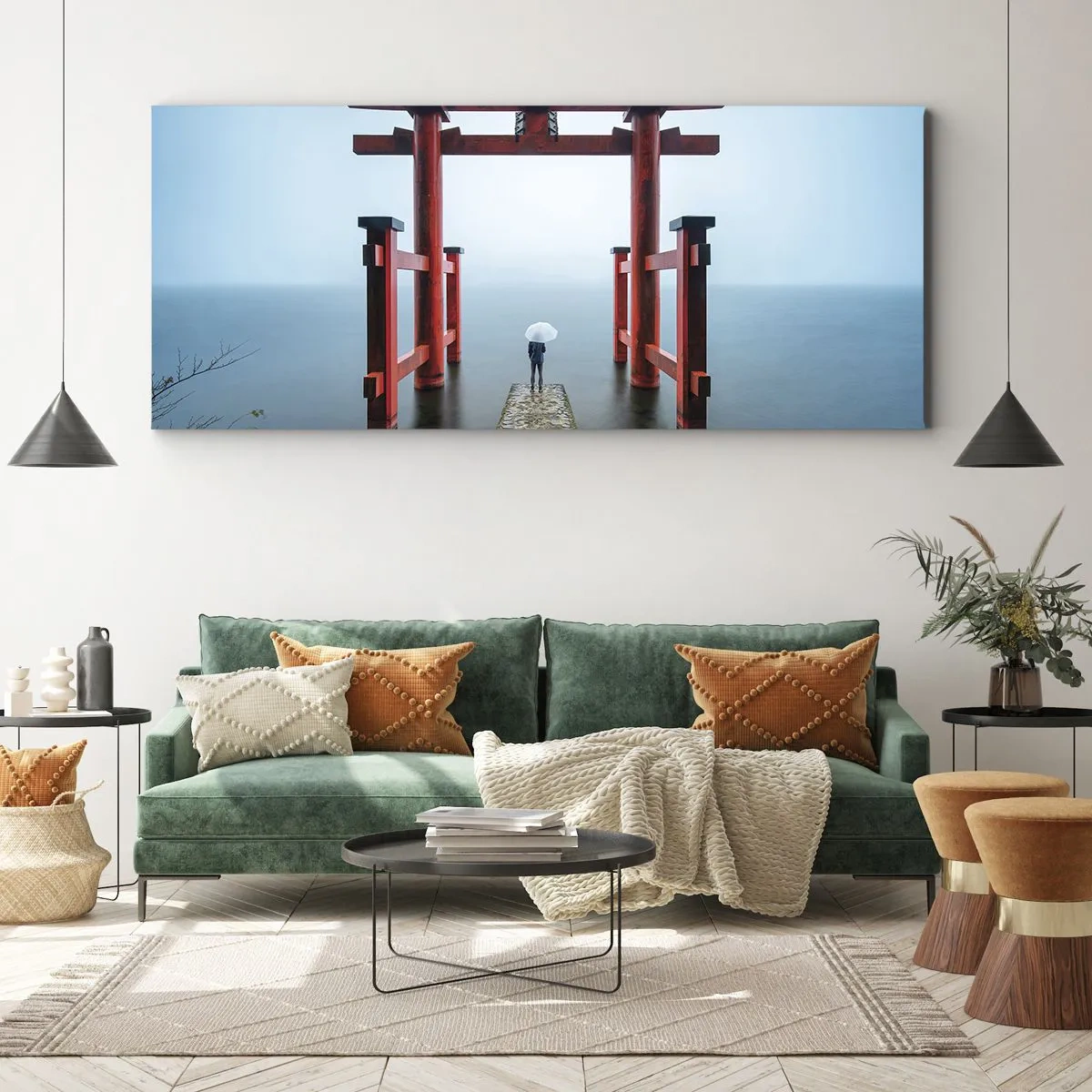 Quadro em tela - Devaneio japonês - 140x50 cm