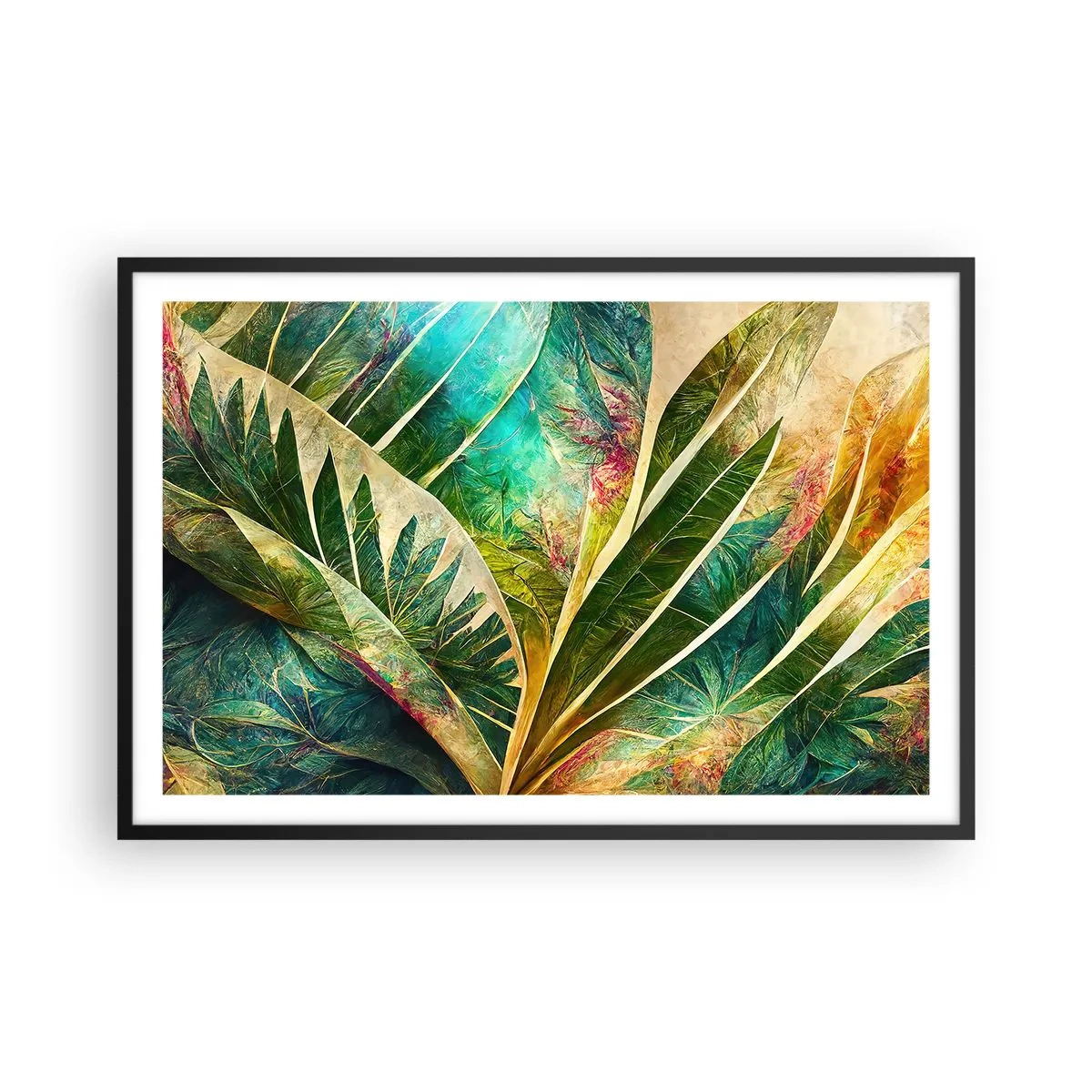Pôster com moldura preta - As cores dos trópicos - 91x61 cm