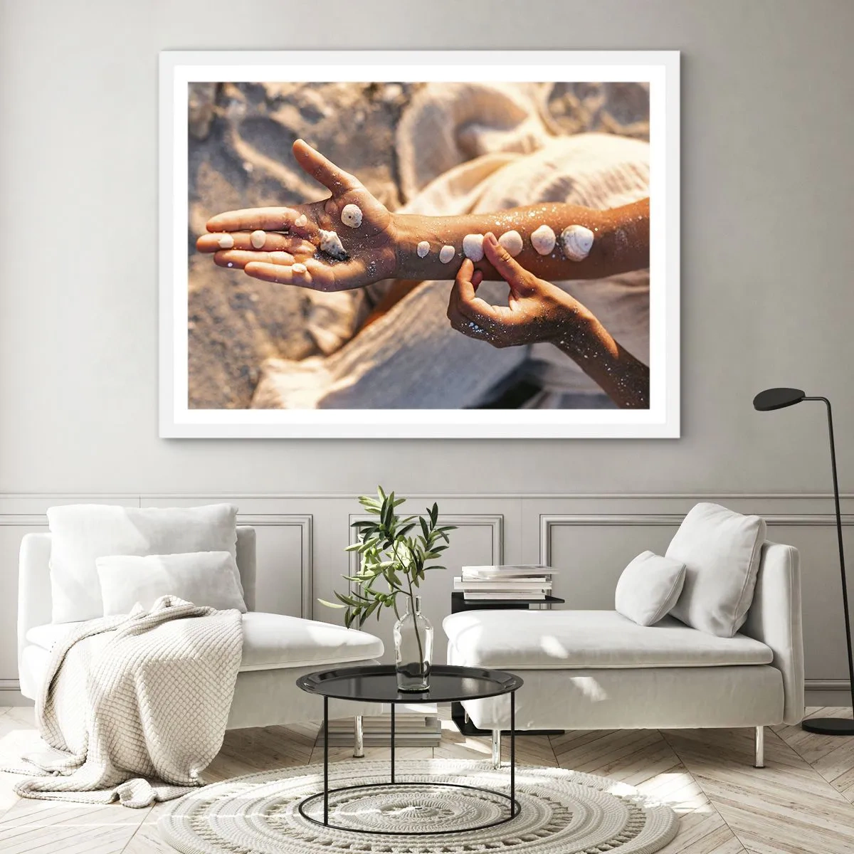 Pôster em moldura branca - Beleza na ponta dos dedos - 100x70 cm