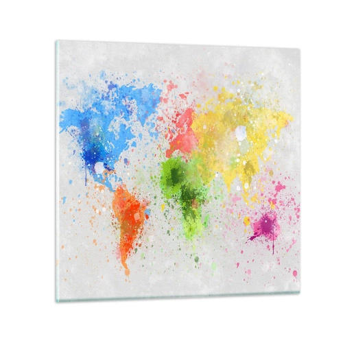 Quadro em vidro - Todas as cores do mundo - 60x60 cm