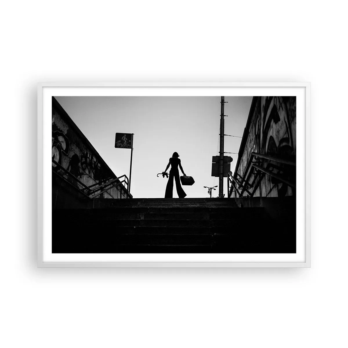 Pôster em moldura branca - Caminhadas urbanas - 91x61 cm