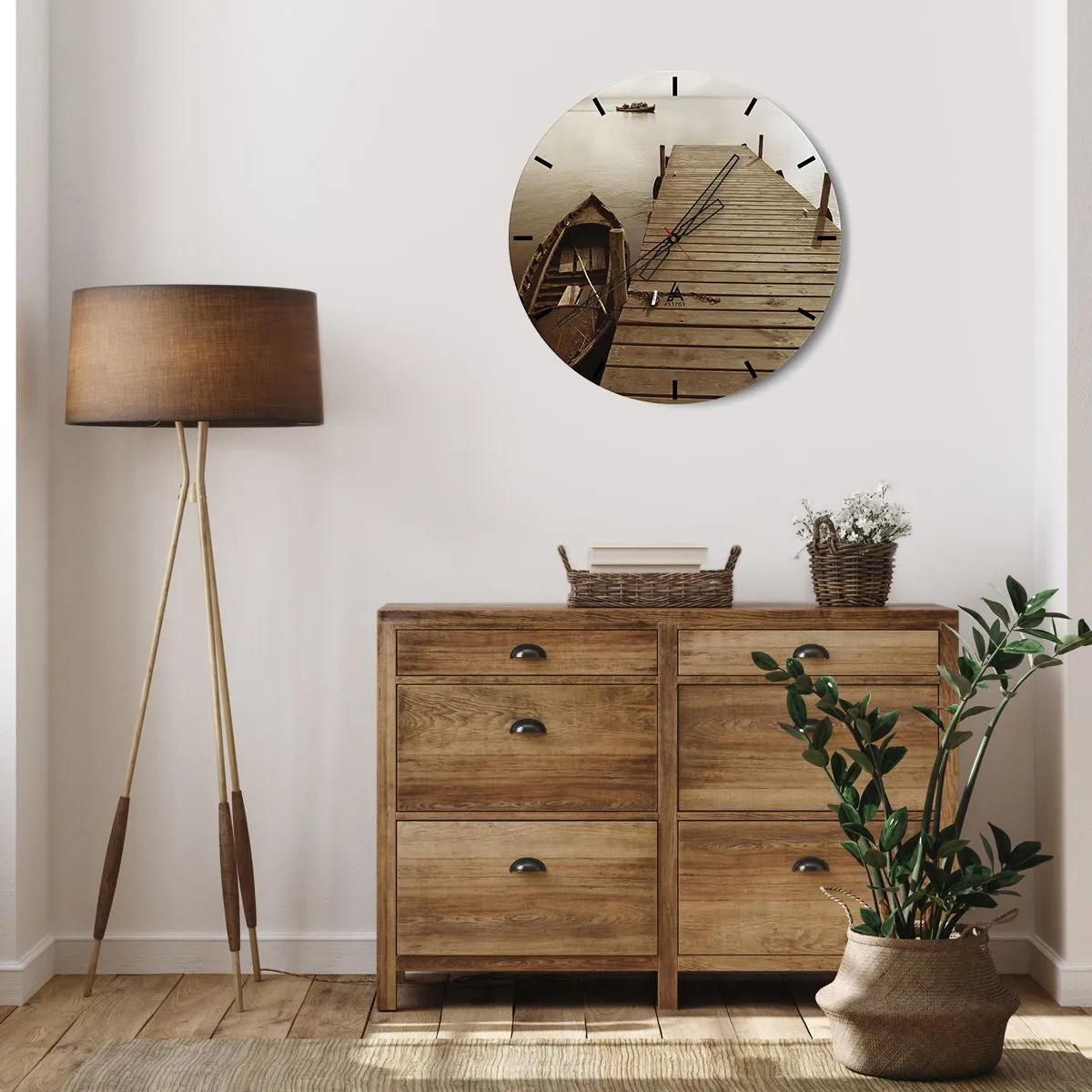 Relógio de parede - Relógio em vidro - Paz de espírito - 40x40 cm