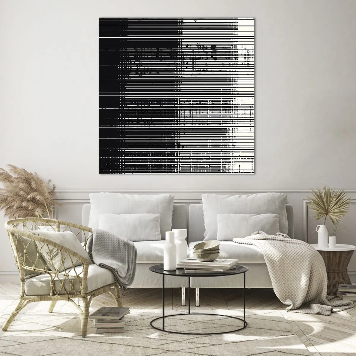 Quadro em vidro - Ondas e vibrações - 30x30 cm