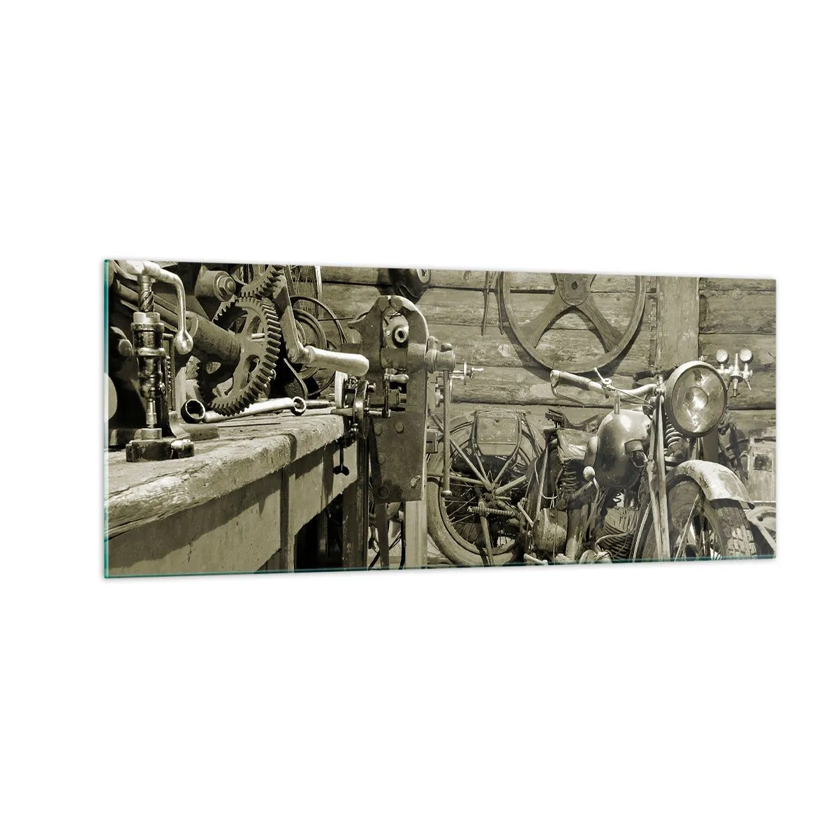 Quadro em vidro - No depósito do tio Jorge - 100x40 cm