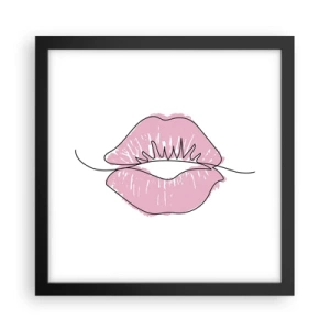 Pôster com moldura preta - Pronto para beijar? - 30x30 cm