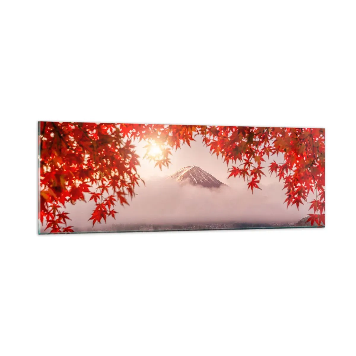 Quadro em vidro - No clima japonês - 90x30 cm