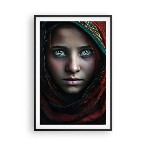 Pôster com moldura preta - Princesa oriental - 61x91 cm