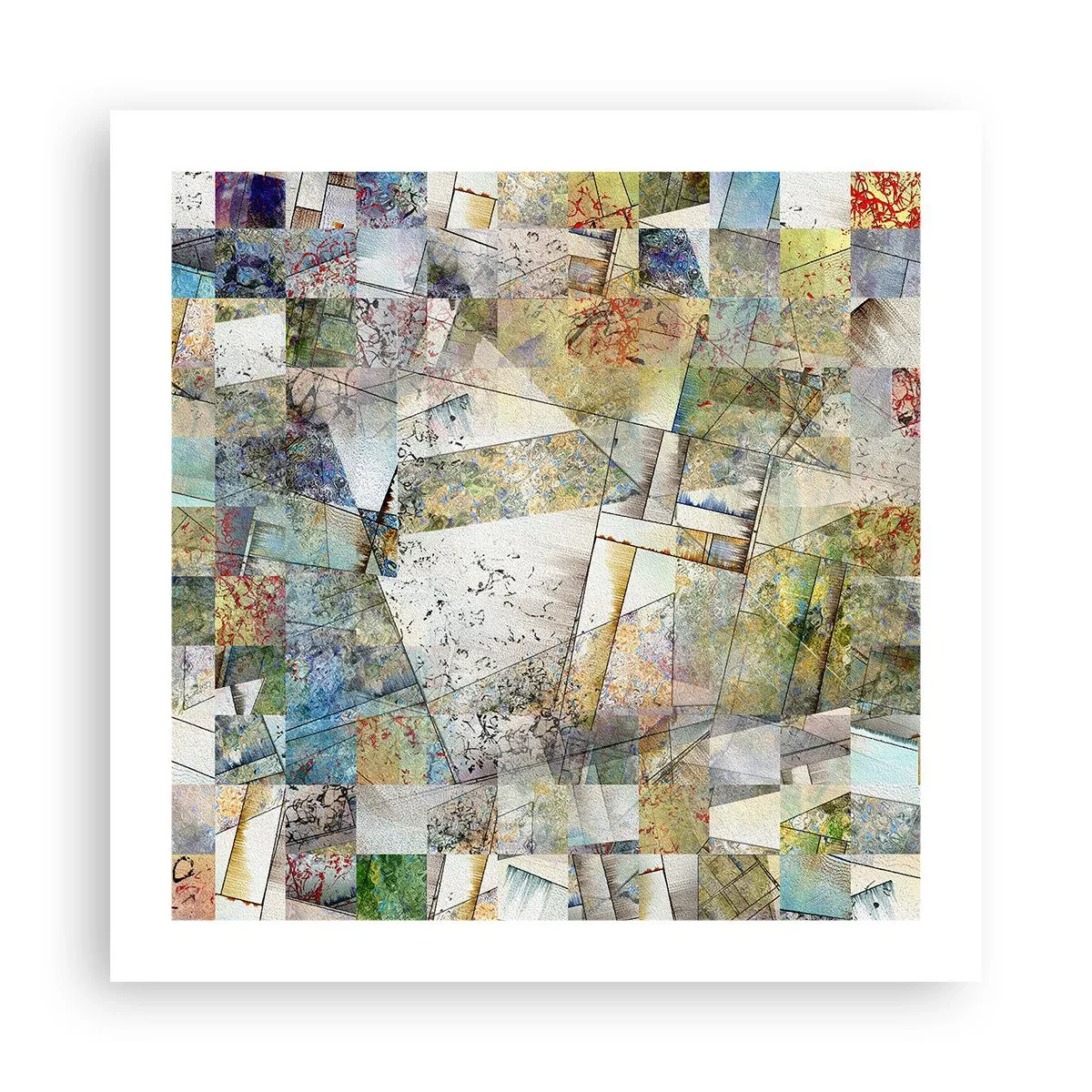 Pôster - Embaralhamento geométrico - 50x50 cm