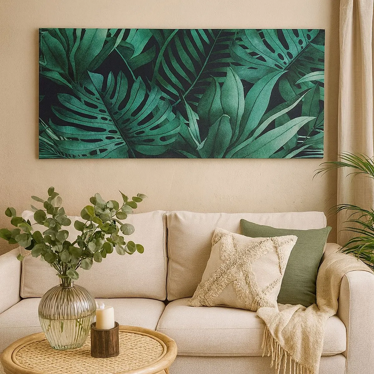 Quadro em tela - A profundidade da vegetação tropical - 100x40 cm