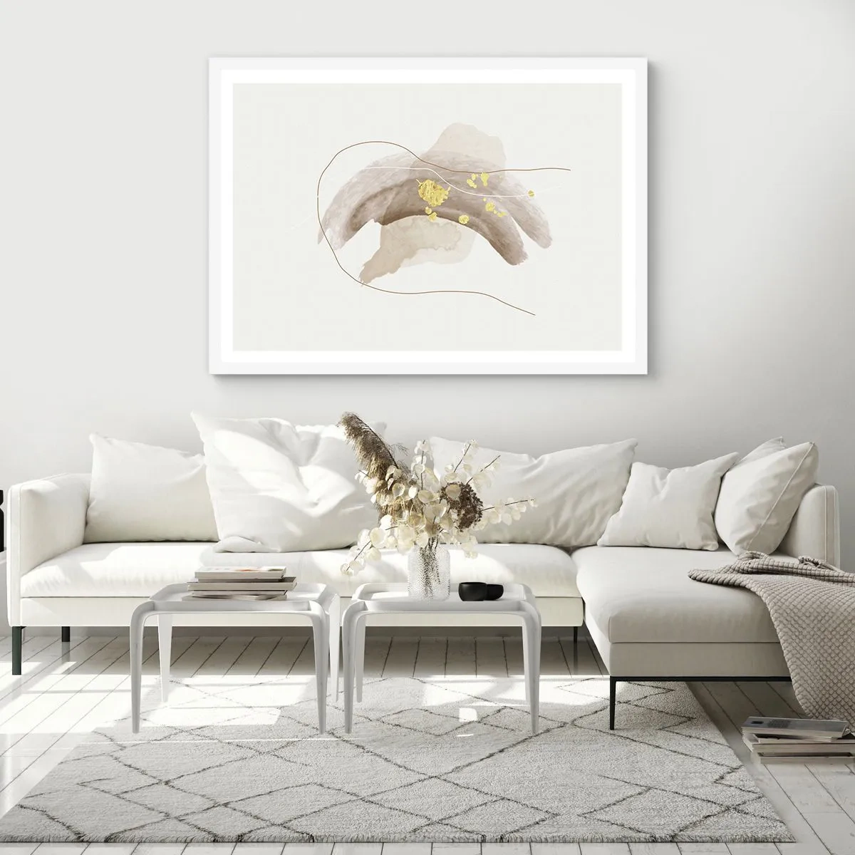 Pôster em moldura branca - Encontrado no espaço - 91x61 cm