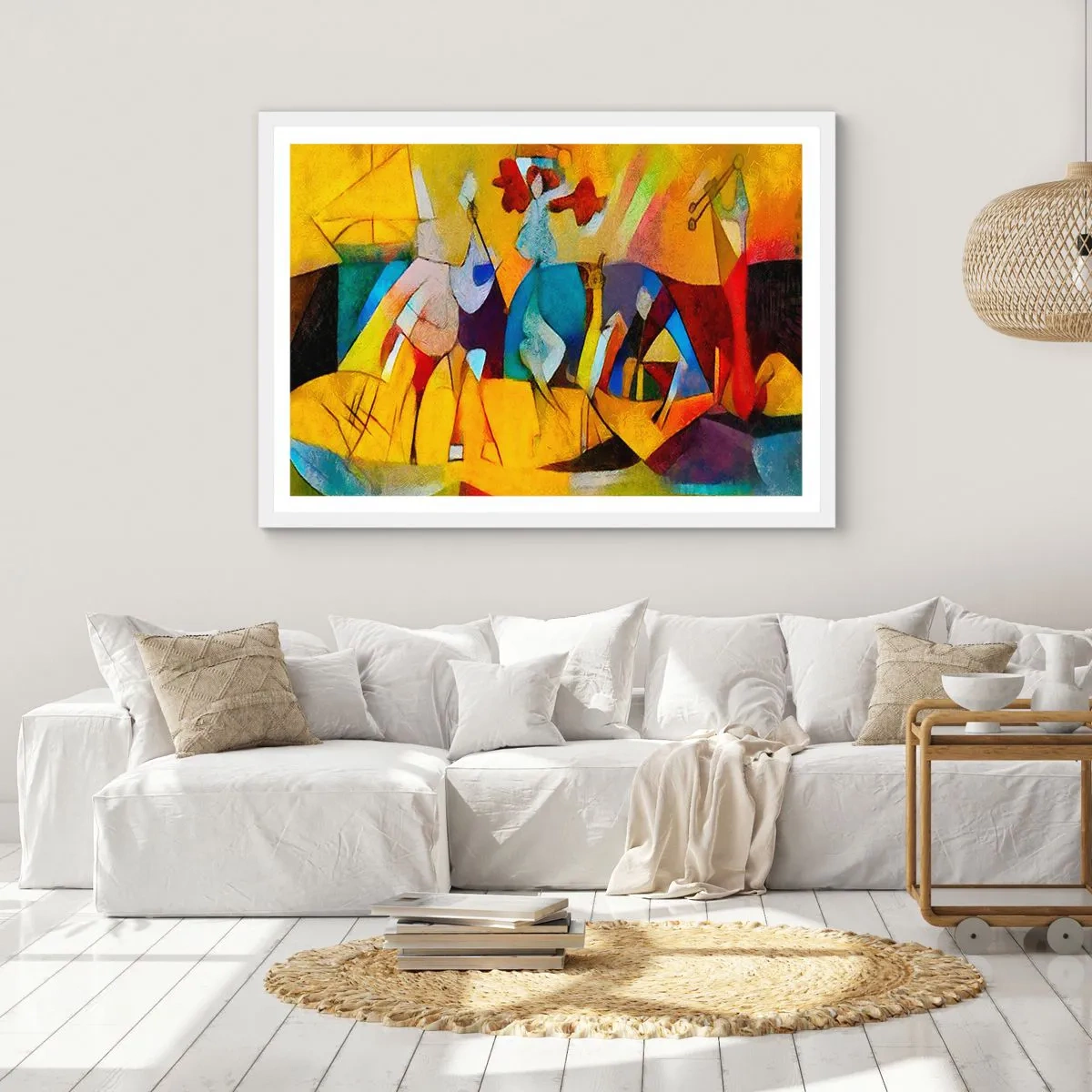 Pôster em moldura branca - Sol - vida - alegria - 40x30 cm