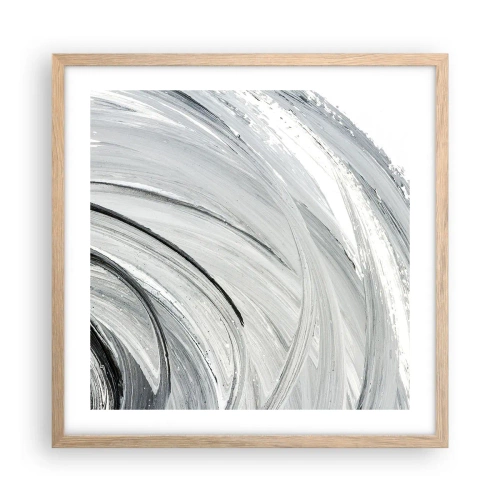 Pôster com moldura de carvalho claro - Composição orbital - 50x50 cm