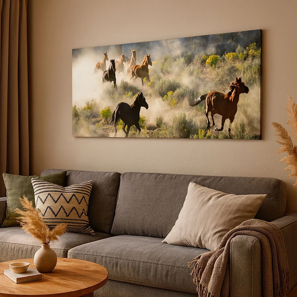 Quadro em tela - Competição - liberdade ou força masculina? - 100x40 cm