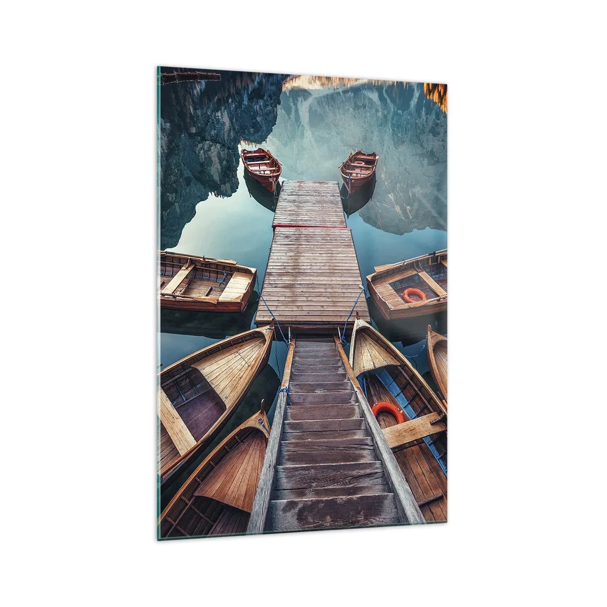 Quadro em vidro - À espera na marina - 70x100 cm