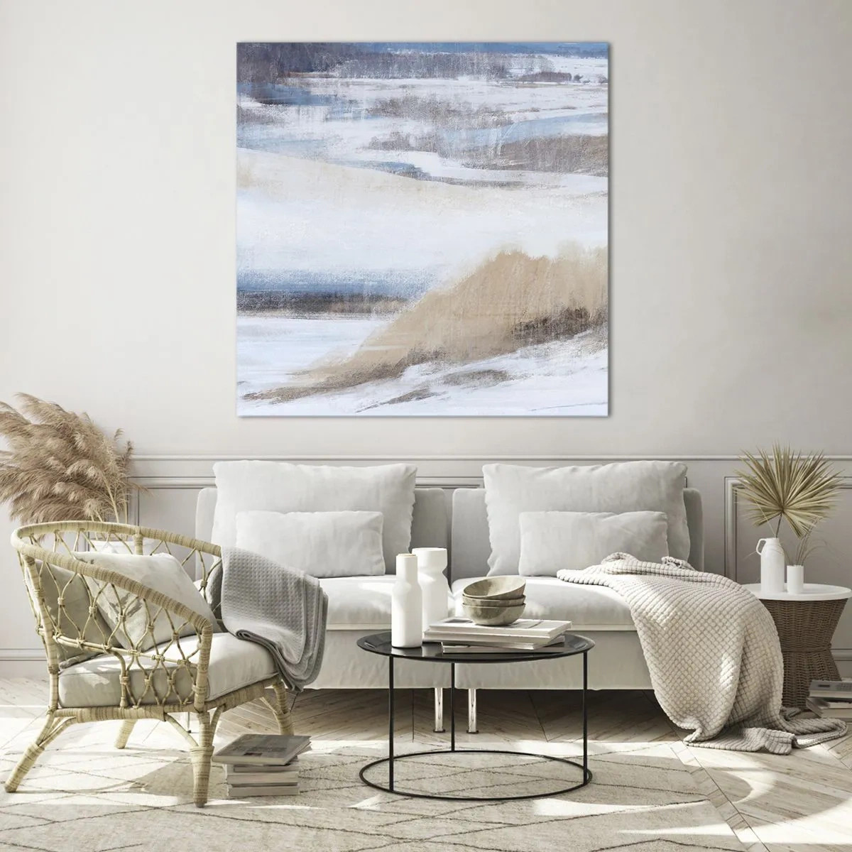 Quadro em vidro - Composição de inverno - 40x40 cm