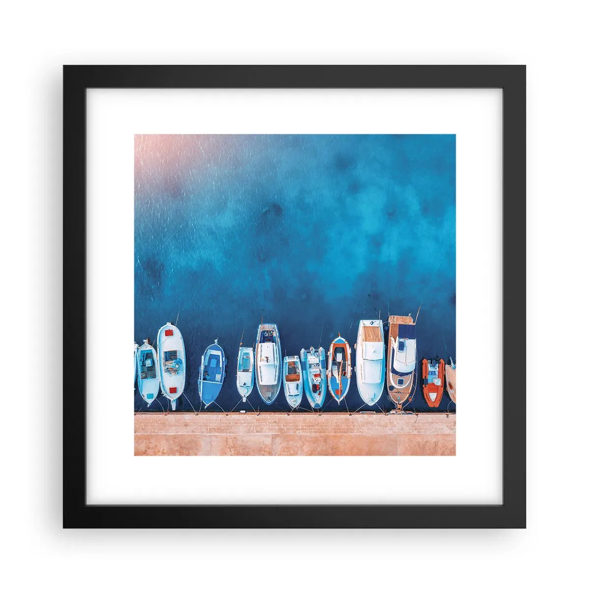 Pôster com moldura preta - Em uma fileira - 30x30 cm