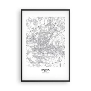 Pôster com moldura preta - Círculo romano - 61x91 cm