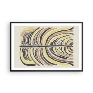 Pôster com moldura preta - Abstração cheia de vida - 91x61 cm