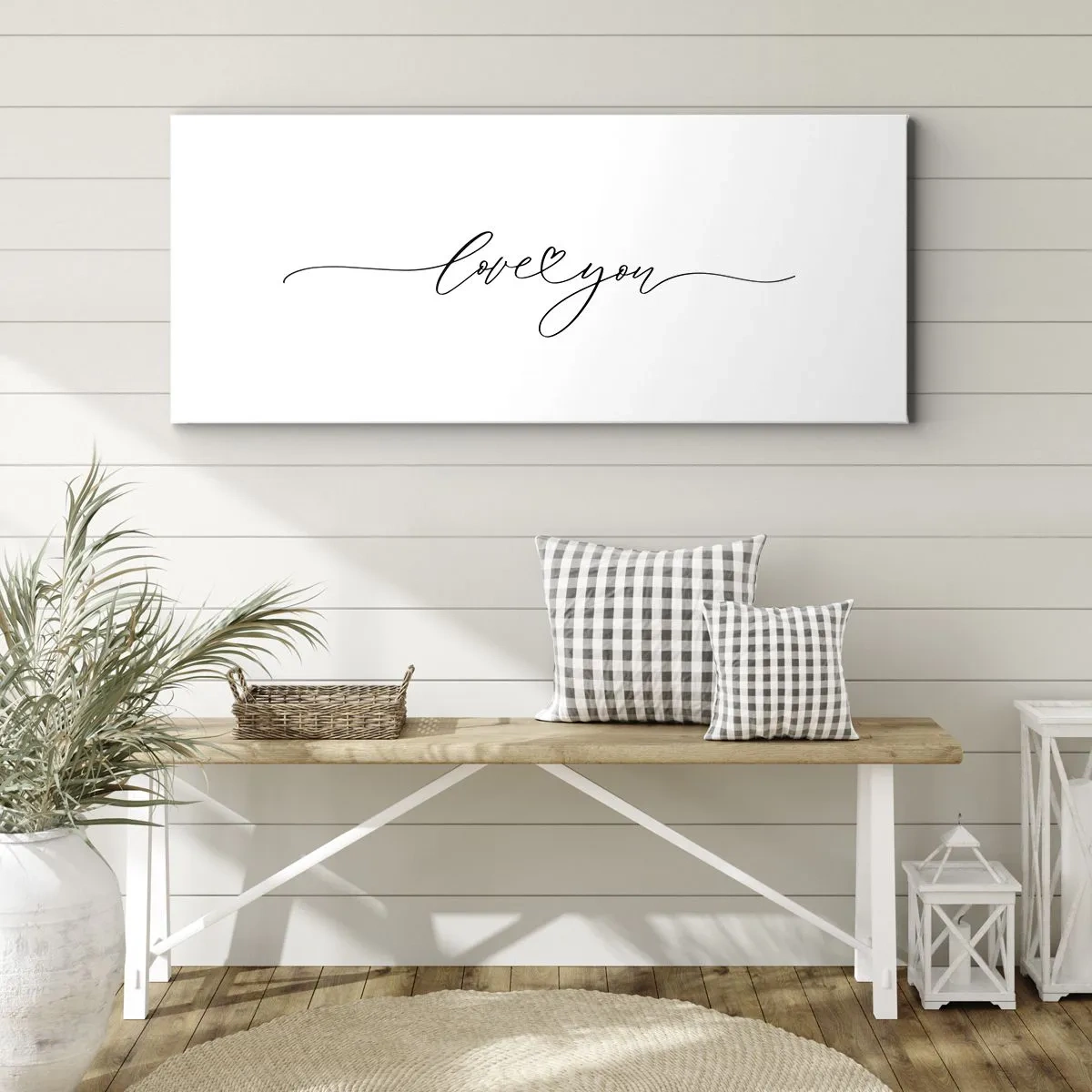 Quadro em tela - Preto e branco - 120x50 cm