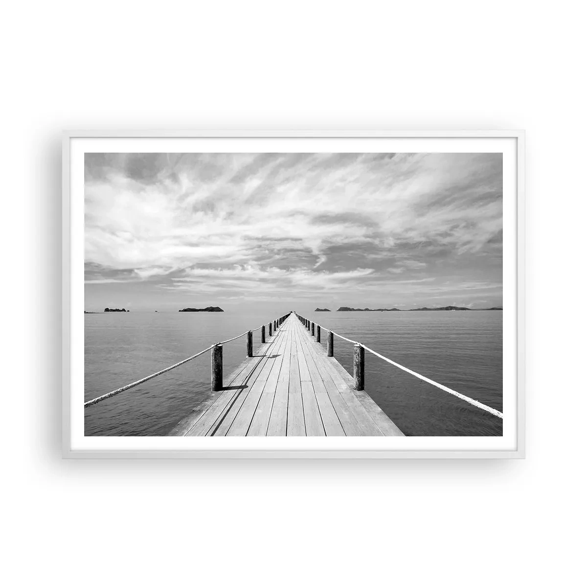 Pôster em moldura branca - Talvez uma viagem... - 100x70 cm