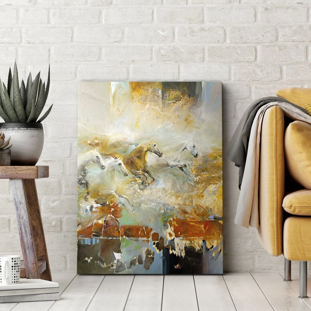 Quadro em tela - A galope através da luz - 55x100 cm