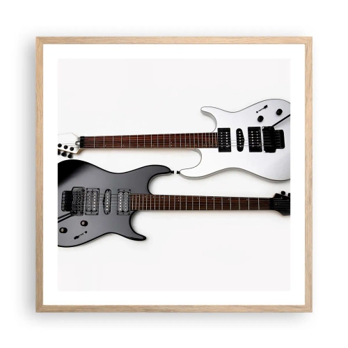 Pôster com moldura de carvalho claro - Harmonia das formas - 60x60 cm