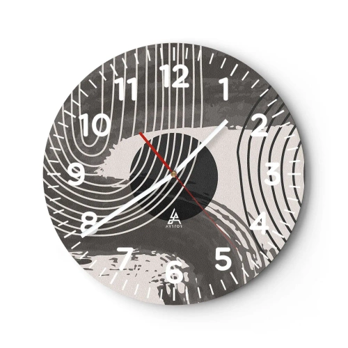 Relógio de parede - Relógio em vidro - O oval vence - 40x40 cm