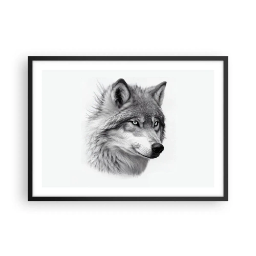 Pôster com moldura preta - Alfa – sem dúvida - 70x50 cm